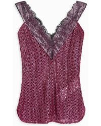 Missoni - Lace-trimmed Metallic Crochet-knit Wool-blend Tank - Lyst