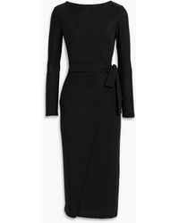 Diane von Furstenberg - Simona Wrap-Effect Metallic Stretch-Jersey Midi Dress - Lyst