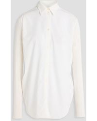 TOTEME - Lyocell-Blend Poplin And Ribbed Wool-Blend Shirt - Lyst
