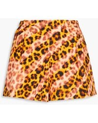 Sandro - Orson Leopard-print Cotton-poplin Shorts - Lyst