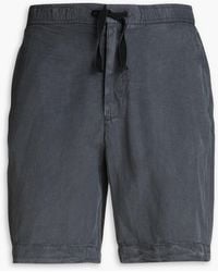 Officine Generale - Phil Lyocell, Linen And Cotton-blend Twill Drawstring Shorts - Lyst