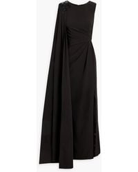 Marchesa - Embellished Draped Crepe Gown - Lyst