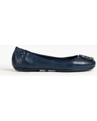 Tory Burch - Minnie Embellished Leather Ballet Flats - Lyst