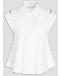 Brunello Cucinelli - Bead-embellished Cotton-blend Poplin Shirt - Lyst