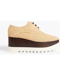 Stella McCartney - Elyse Raffia Platform Brogues - Lyst