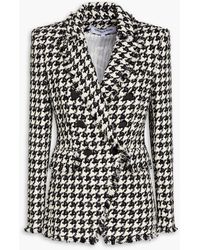 Veronica Beard - Miller Dickey Double-breasted Metallic Houndstooth Tweed Blazer - Lyst