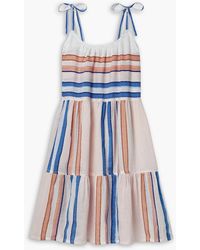 lemlem - Eskedar Tiered Striped Cotton-blend Gauze Mini Dress - Lyst