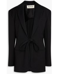 TOVE - Tie-Front Cotton-Blend Faille Blazer - Lyst