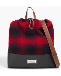 Maison Margiela - Pendleton 5Ac Daily Checked Flannel And Leather Backpack - Lyst