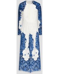 Valentino Garavani - Cotton-blend Guipure Lace Midi Dress - Lyst