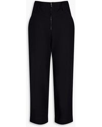 IRO - Kamie Cropped Cotton And Silk-blend Crepe Tapered Pants - Lyst
