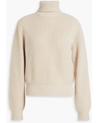 Brunello Cucinelli - Ribbed Cashmere And Silk-blend Turtleneck Sweater - Lyst