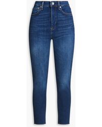 Rag & Bone - Nina hoch sitzende cropped skinny jeans - Lyst