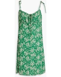 Ba&sh - Volver Ruched Floral-print Crepe Mini Dress - Lyst