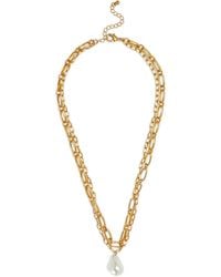 Kenneth Jay Lane Tone Faux Pearl Necklace - Metallic