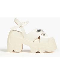 Simone Rocha - Embellished Leather exaggerated-sole Sandals - Lyst