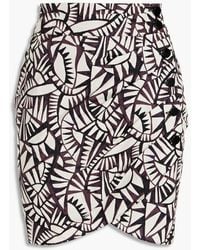 Ba&sh - Oster Wrap-effect Pleated Printed Cotton Mini Skirt - Lyst