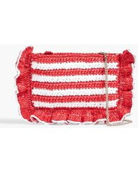 Red(V) - Rock Ruffles Striped Raffia Shoulder Bag - Lyst