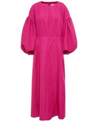 Huishan Zhang Gathered Faille Maxi Dress - Pink