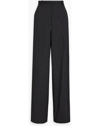 Versace - Pinstriped Wool-blend Twill Wide-leg Pants - Lyst