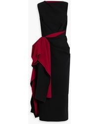 ROKSANDA - Calatrava Draped Two-tone Crepe Midi Dress - Lyst