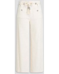 Maje - Metallic Checked Cotton-Blend Bouclé-Tweed Wide-Leg Pants - Lyst