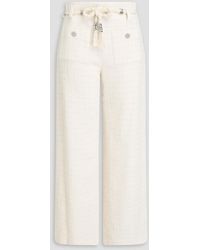 Maje - Metallic Checked Cotton-Blend Bouclé-Tweed Wide-Leg Pants - Lyst
