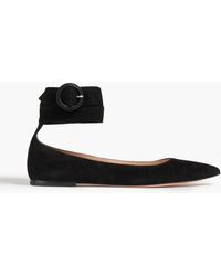 Gianvito Rossi - Suede Point-toe Flats - Lyst