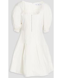 Proenza Schouler - Pleated Cotton And Linen-blend Mini Dress - Lyst