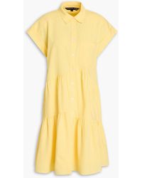 Veronica Beard - Harrow tiered cotton-blend seersucker mini shirt dress - Lyst
