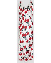 Emilia Wickstead - Floral-print Silk-satin Midi Slip Dress - Lyst