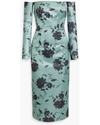 Emilia Wickstead - Melina Off-the-shoulder Floral-print Faille Midi Dress - Lyst