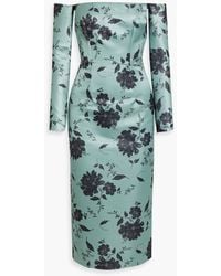 Emilia Wickstead - Melina Off-the-shoulder Floral-print Faille Midi Dress - Lyst