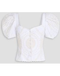 Charo Ruiz - Cropped Embroidered Cotton-Blend Top - Lyst