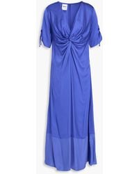 Day Birger et Mikkelsen - Eloise midikleid aus satin mit twist-detail - Lyst