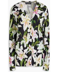 Dolce & Gabbana - Floral-print Silk Cardigan - Lyst