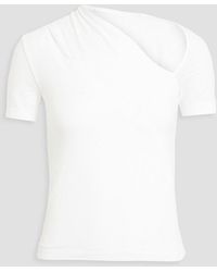Helmut Lang - Cutout Stretch Cotton And Modal-blend Jersey Top - Lyst
