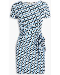 Diane von Furstenberg - Joseph Printed Silk And Cotton-blend Jersey Mini Dress - Lyst