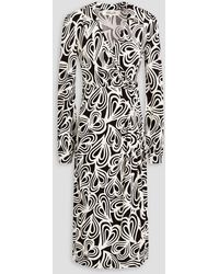 Diane von Furstenberg - Bogna Wrap-effect Printed Lyocell And Wool-blend Jersey Dress - Lyst