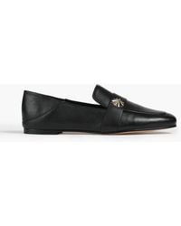 Stuart Weitzman - Embellished Leather Collapsible-heel Loafers - Lyst