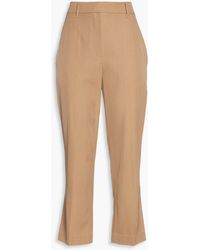 Brunello Cucinelli Baumwolle Cropped-Hose aus einem Baumwollgemisch in Grau Damen Bekleidung Hosen und Chinos Capri Hosen und cropped Hosen 