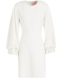 ROKSANDA Satin-paneled Crepe Mini Dress - White