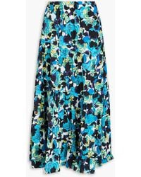 Diane von Furstenberg - High-rise Printed Cotton-blend Midi Skirt - Lyst
