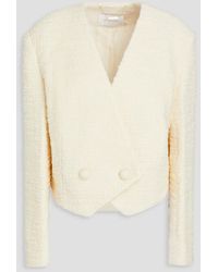 Zimmermann - Cropped Double-breasted Wool-blend Tweed Blazer - Lyst