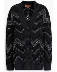 Missoni - Cardigan aus jacquard-strick mit metallic-effekt und pailletten - Lyst