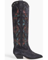 Isabel Marant - Denvee Laser-Cut Suede Cowboy Boots - Lyst