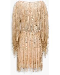 Jenny Packham - Embellished Tulle Mini Dress - Lyst