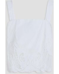 Rag & Bone - Clem Cropped Crocheted Lace Cotton Top - Lyst