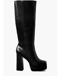 Porte & Paire - Leather Platform Knee Boots - Lyst