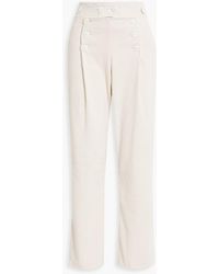 The Line By K - Pleated Cotton-corduroy Straight-leg Pants - Lyst